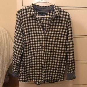 TOMMY HILFIGER black and white checked flannel